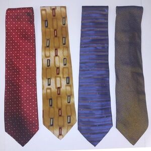 Set of 4 Men's Silk Ties Bruno Conte Stefano Milano Daniel Craig Made in Italy